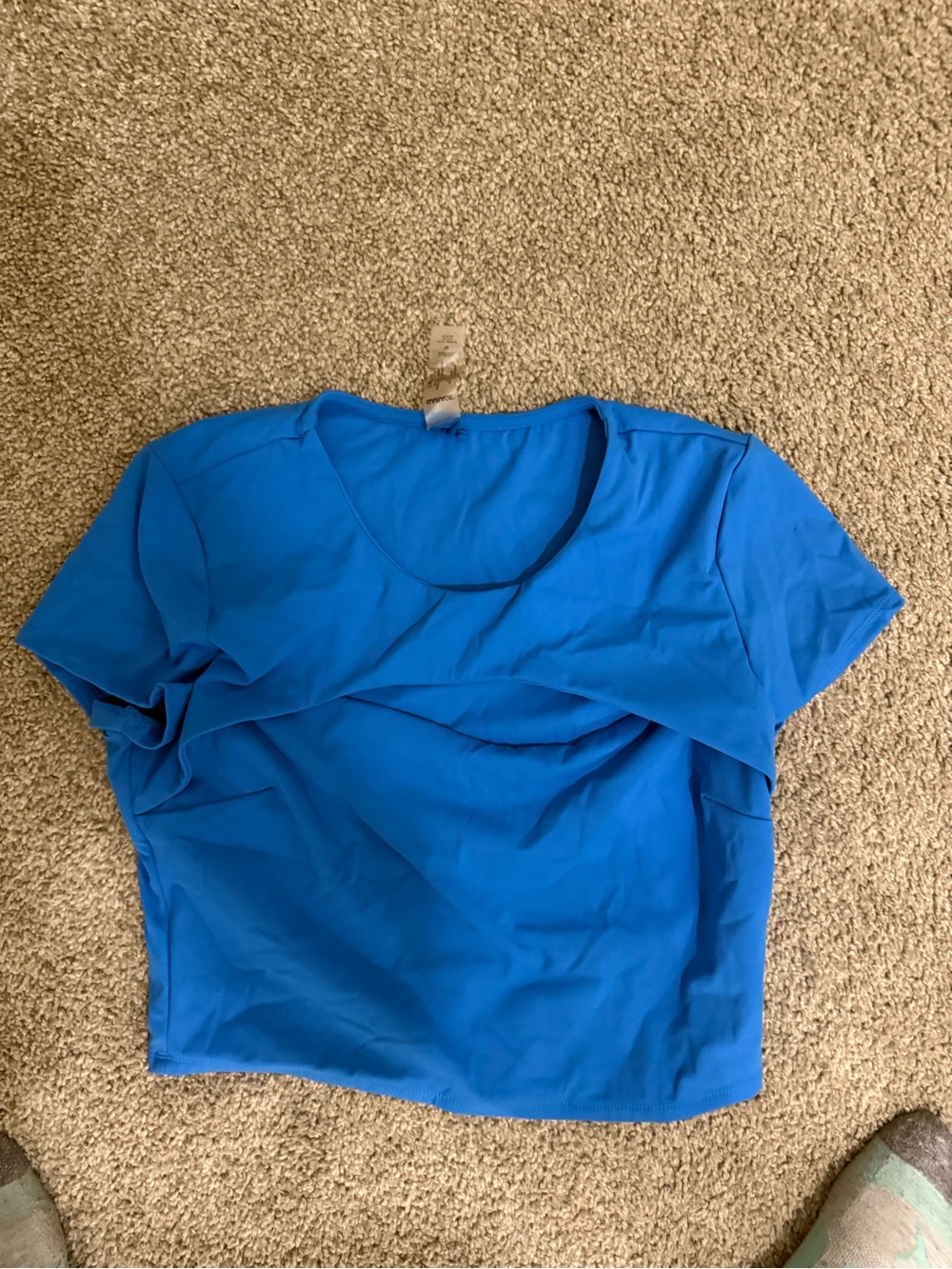 Garage Bright Blue Scoop Neck Crop Top